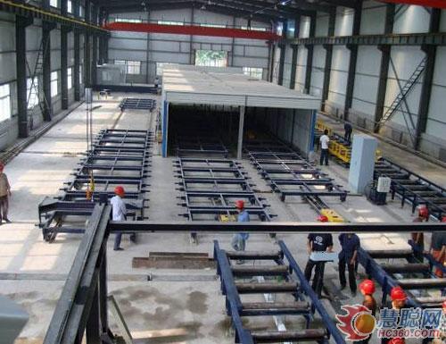 環(huán)形流水法無碴軌道雙塊式軌枕生產線   